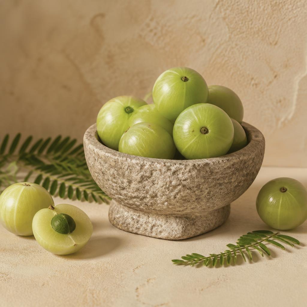 Amla (Phyllanthus emblica) botanical macro photograph