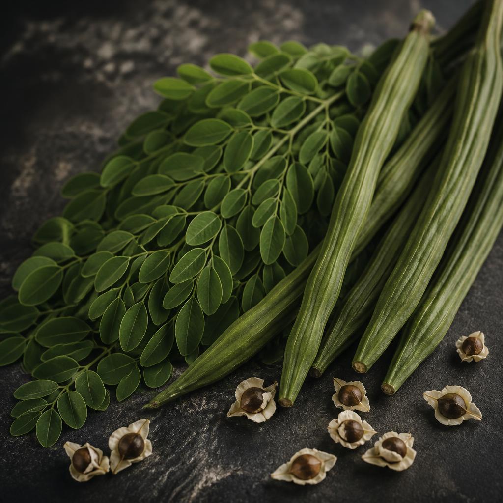 Moringa (Moringa oleifera) botanical macro photograph